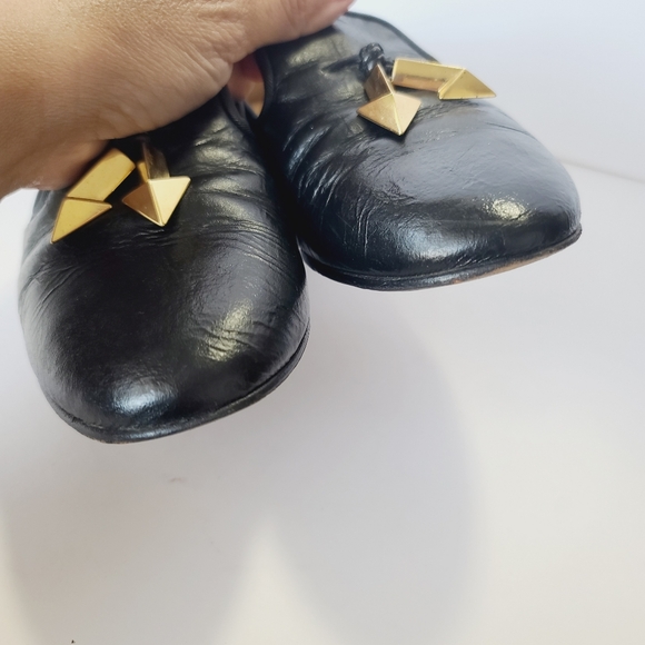 Giuseppe Zanotti Black Loafers with Gold Studs Size 35.5 - Picture 6 of 9